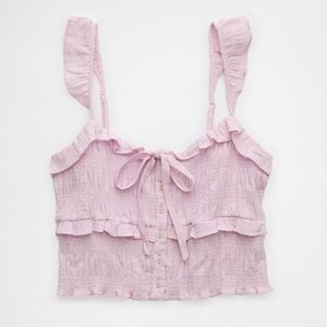 NWT Orchid American Eagle Smocked Ruffle Tank Top - Small